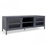 osoltus Sideboard Industriedesign Metall | TV-Konsole mit 2 Glast&uuml;ren
