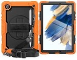 Lobwerk 4in1 Cover f&uuml;r Samsung Tab A8 X200 X206 10.5 Extrem Schutz + Stativ Orange