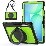 Hybrid H&uuml;lle f&uuml;r Samsung Galaxy Tab S10 FE Plus mit Griff Halter & Gurt Gr&uuml;n