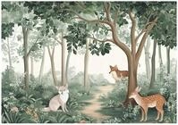 WallArena - Vlies Fototapete Kinderzimmer 150x105 cm Wald Landschaft -...