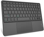FINTIE Kabellose Bluetooth Tastatur mit Touchpad, Tablet Tastatur Deutsch Layout f&uuml;r