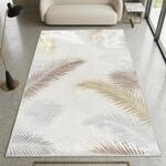 CARPETIA Teppich Wohnzimmer Schlafzimmer modernes Palmblatt Design Glanzoptik weiche