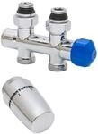 Schulte EP3769002 Mittenanschlussgarnitur Durchgang Thermostat-Set, verchromt