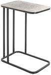 HAKU Beistelltisch schwarz Silber Metall Couchtisch klein - Ma&szlig;e: B 46 x H 62 x T 29