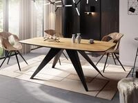 WFL GROUP Ausziehbarer Esstisch im Loft-Stil - Industrieller Tisch mit Schwarzen