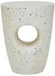 Beliani Beistelltisch Beton und Glasfaser Creme wei&szlig; Terrazzo Optik rund ⌀...