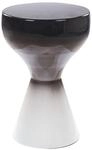 Beliani Beistelltisch Metall schwarz-wei&szlig; rund 30 cm Pilzform Wohnzimmertisch...