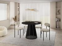 WFL GROUP Esstisch Rund Ausziehbar mit Lamellen im Loft-Stil &ndash; 100 bis 180 cm...