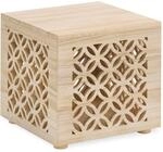Homestyle4u 1773, Hocker Beistelltisch Holz W&uuml;rfel Nachttisch Natur Braun...