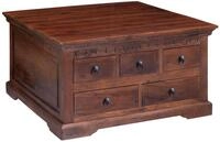 MASSIVMOEBEL24.DE | Couchtisch Akazie 90x90x50 Nougat lackiert Oxford #320