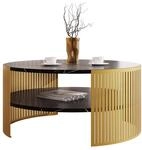 Mirjan24 Couchtisch mit Ablage Fahugin, Runde Form, Beine aus Metall,...