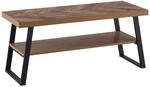 FineBuy Couchtisch 100x40x41 cm Sofatisch Braun mit Fischgr&auml;t-Muster, Design