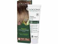 LOGONA Naturkosmetik Pflanzen-Haarfarbe Creme 240 Nougatbraun, Braune Natur-Haarfarbe