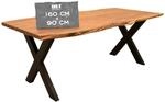 MR. DEKO Esstisch Catania 160x90x76cm (LxBxH) | Baumkantentisch Vollholz | 6-8