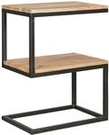 Wohnling Beistelltisch AKOLA S-Form Massiv-Holz Akazie/Metall 45 x 60 x 30 cm,...