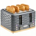 HOMCOM 4-Scheiben-Toaster mit 7 Br&auml;unungsstufen, High-Lift,
