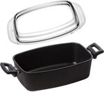 Eurolux Guss-Br&auml;ter Set mit Deckel 33 x 22 cm - kleiner ofenfester