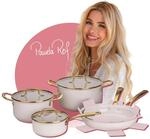 Fackelmann x Pamela Reif 10-teiliges Topf- und Pfannen-Set &ndash; gepresstes Aluminium,