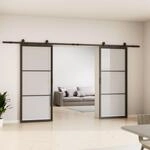 inova Glas-Schiebet&uuml;r Komplettset klar 1760x2035mm Industriestil schwarz offene
