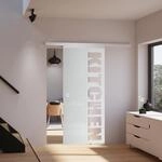 inova Glasschiebet&uuml;r 755x2035mm mit Kitchen Schriftzug Glast&uuml;r Innent&uuml;r