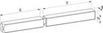 ECO Vierkantstift 9 mm geteilt 55/60 mm (Dr&uuml;ckerstift) f&uuml;r T&uuml;rgriffe, T&uuml;rbeschlag