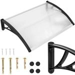 ZOLTA Gew&ouml;lbtes Vordach 150 &times; 100 cm aus Polycarbonat und Aluminium &ndash;...