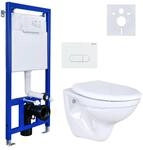 Belvit H&auml;nge WC Komplettset - Basic Vorwandelement + Wand Toilette Wei&szlig;...