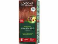 LOGONA Naturkosmetik Pflanzen-Haarfarbe Pulver 030 Naturrot, Mit Avocadoöl,...
