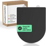 Toilettendeckel mit Absenkautomatik | Schwarz | D-Form | Duroplast