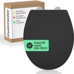 Toilettendeckel mit Absenkautomatik | Schwarz | Ovale Form | Duroplast
