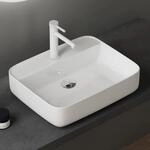 doporro Waschbecken Aufsatzwaschbecken Keramik 500x400x135 mm wei&szlig; gl&auml;nzend G&auml;ste