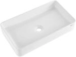 VEVOR Rechteckiges Aufsatzwaschbecken, 61 x 35 cm, Badezimmer-Aufsatzwaschbecken,