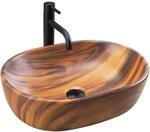 Rea Aufsatzwaschbecken AMELIA WOOD MATT Waschtisch Handwaschbecken Waschschale