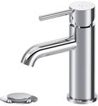 Wasserhahn Bad, Waschtischarmatur mit Klick-Ablaufgarnitur Chrom, Badarmatur aus