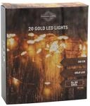 Spetebo Kupfer Draht Beleuchtung mit 20 goldenen LED - 100 cm - Micro Batterie