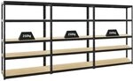 PROREGAL Mega Deal 3er-Set Schwerlastregale Big Elephant 180x120x45cm mit 5...