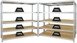 PROREGAL Mega Deal 3er-Set Schwerlastregal Giant Elephant 180x180x60cm mit 5...