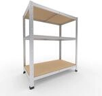 shelfplaza Home 100x90x50 cm Schwerlastregal in verzinkt mit 3 B&ouml;den und 175 kg