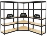 PROREGAL Mega Deal 1xEckregal und 2xSchwerlastregal Slim Elephant 180x90x45...