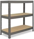 shelfplaza Pro 90x90x50 cm Schwerlastregal in grau mit 3 B&ouml;den und 200 kg...