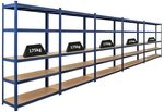 PROREGAL Mega Deal | 5X Schwerlastregal Ragnar | HxBxT 180x120x40cm | Fachlast...