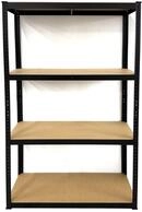 QUICK STAR Lagerregal, 90x40x180cm, 4 MDF B&ouml;den, 175kg pro Boden, Stahl Schwarz