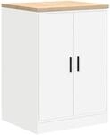 vidaXL Garagen-Aufbewahrungsschrank, Schrank Lagerschrank mit Holzarbeitsplatte,