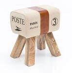 FineBuy Design Canvas Turnbock Sitzhocker 40 x 30 x 47 cm, Turnhocker Hocker