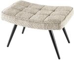 Riess Ambiente Moderner Hocker Scandinavia Champagner Greige Boucl&eacute; Schwarze