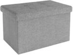 INTIRILIFE Faltbare Sitzbank 49x30x30 cm in FELS GRAU - Sitzw&uuml;rfel mit Deckel und