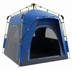 Outsunny Pop Up Kuppelzelt f&uuml;r 3 Personen UV 50+ Campingzelt mit Haken 4 T&uuml;ren