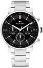 Tommy Hilfiger Multi Zifferblatt Quarz Uhr f&uuml;r Herren mit Silbernes Edelstahlarmband