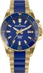 JACQUES LEMANS Analoge Herrenuhr Quarz mit Edelstahlarmband mid-39585, bunt, Armband