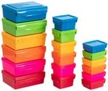 Betzold - Aufbewahrungsboxen-Set - Sparset Materialboxen mit Deckel Regenbogenfarben